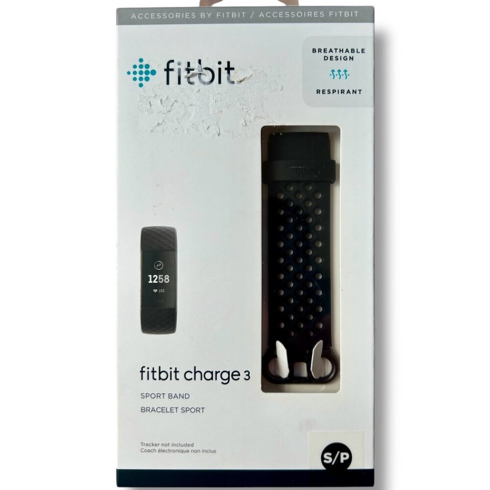 Fitbit Black Sport Wrist Band Charge 3, 4 Silicone